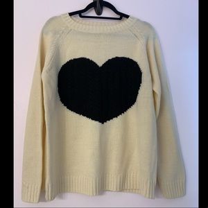 Sweater with Cable-knit Heart